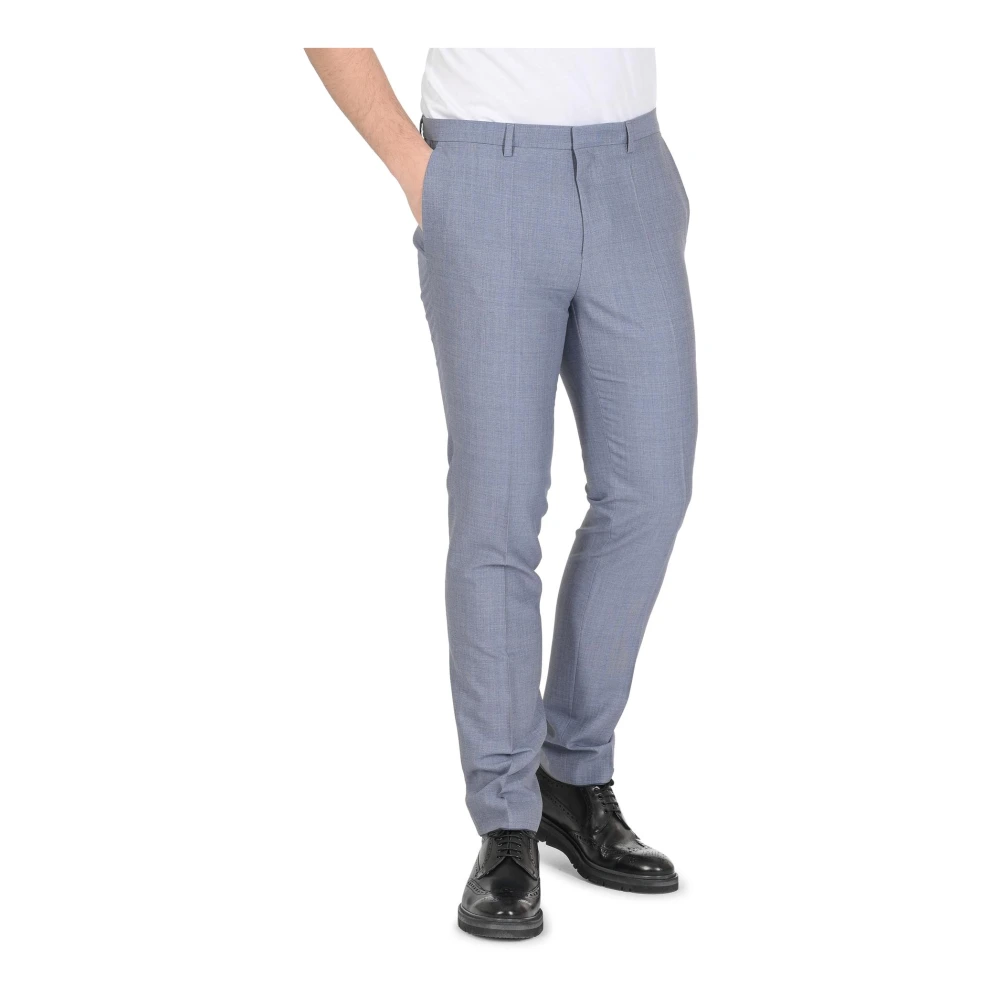 Hugo Boss Lichtblauwe Wollen Broek Blue Heren