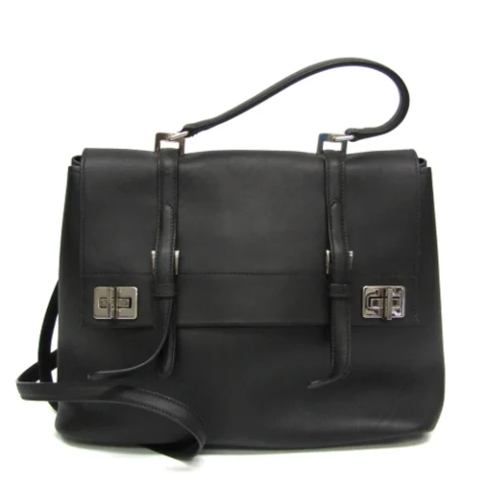 Prada Vintage Pre-owned Leather prada-bags Black Dames
