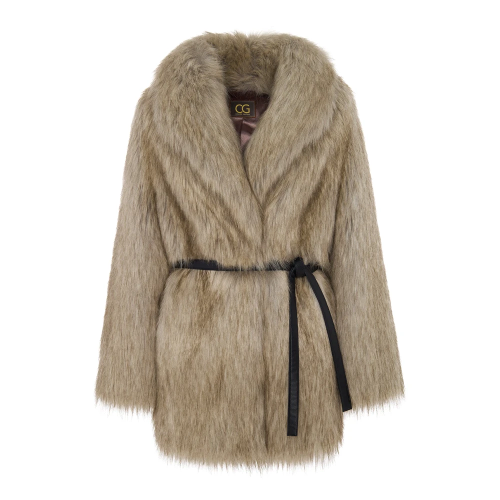Cesare Gaspari Donna Beige Faux Fur Shearling Jackets