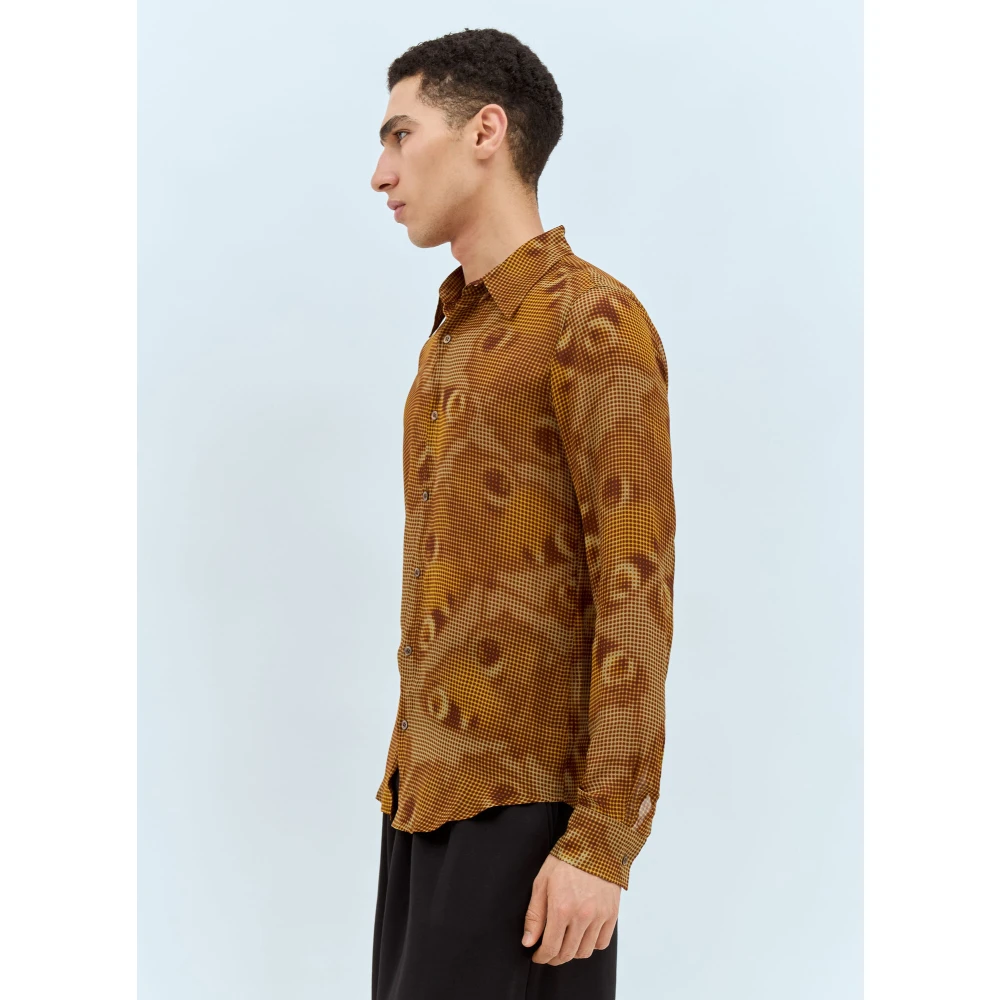 Dries Van Noten Grafisch Motief Shirt Brown Heren