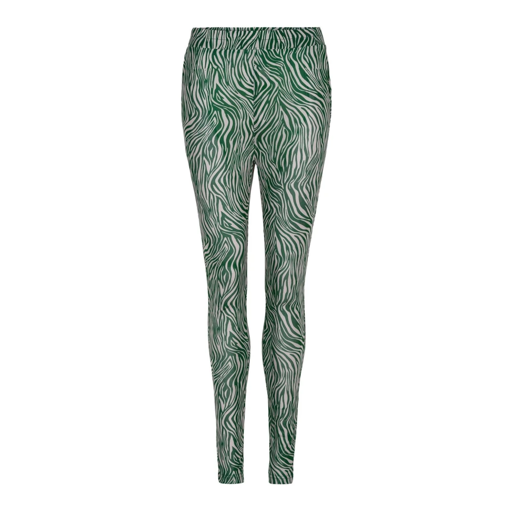 IN FRONT Mesh Leggings med Tryck Green, Dam