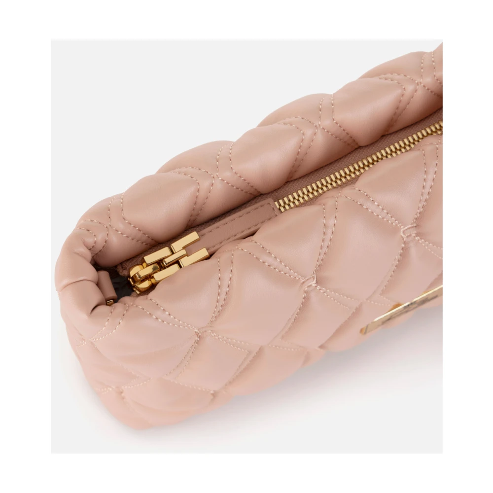 Elisabetta Franchi Gewatteerde Clutch met Gouden Details Pink Dames