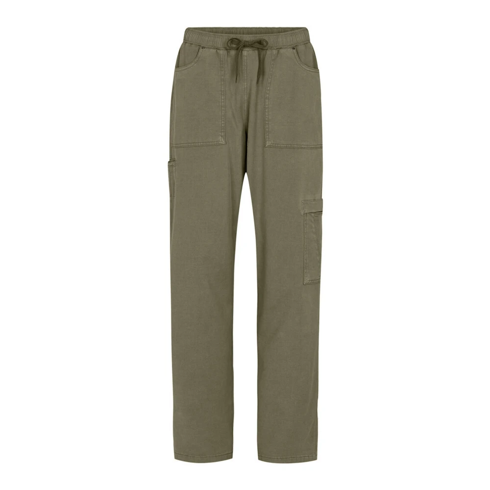 LauRie Straight Trousers Green Dames