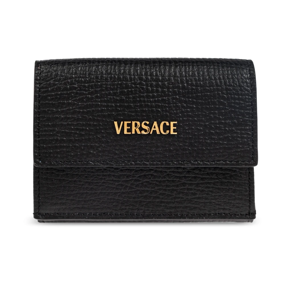 Versace Leren portemonnee Black Heren