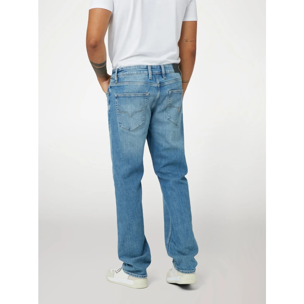 Guess Slim-Fit Jeans met Lage Taille Blue Heren