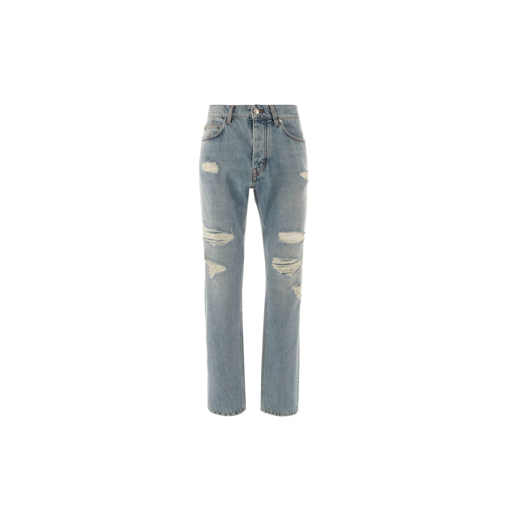John Richmond Rechte jeans met laceraties Blue Heren