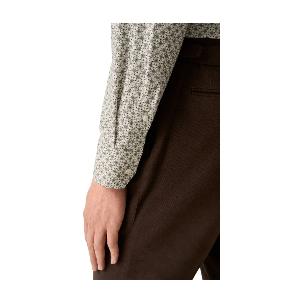 Eton Geometrische Handtekening Twill Shirt Print Beige Heren