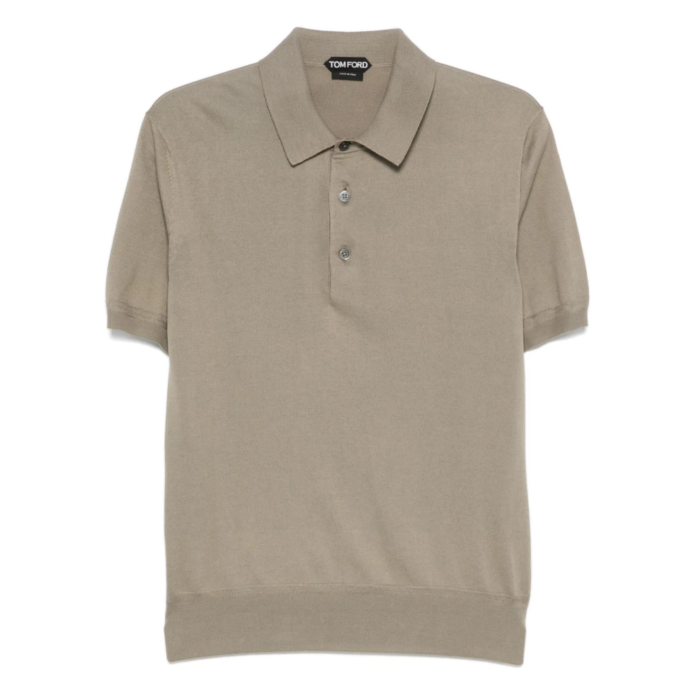 Tom Ford Katoenen poloshirt met 3 knopen Green Heren