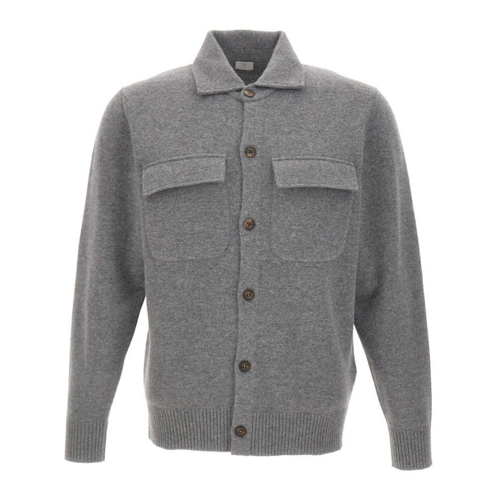Eleventy Gray Wool Cashmere Shirt - Male - Cardigans - Xl - Knitwear