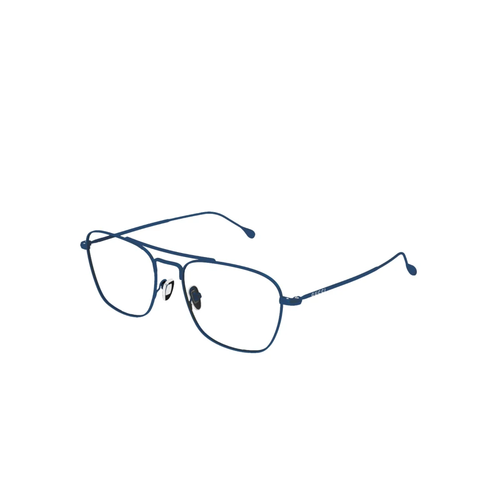 Herre firkantede metalstel briller i blå