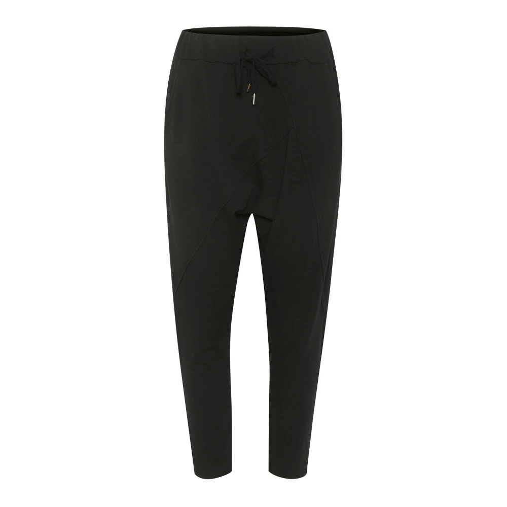 Cream Relaxed Fit Sweatpants in Pitch Black Dames