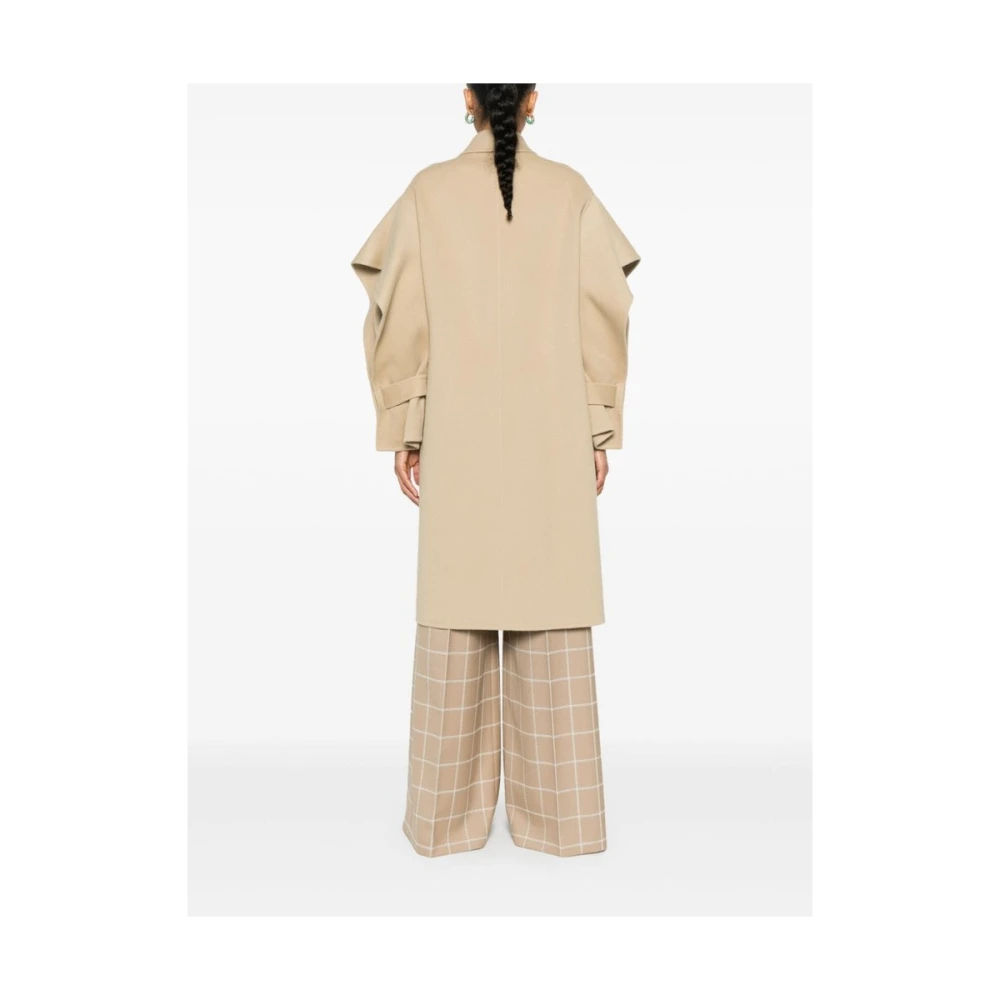 Del Core Kameelwollen jas met riem Beige Dames