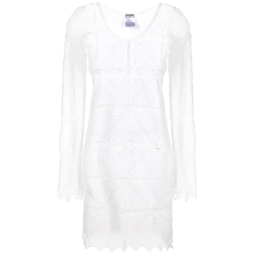 Chanel Vintage Pre-owned Cotton dresses White Dames