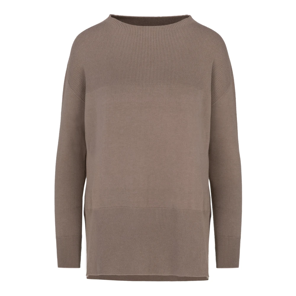 Bomboogie Kvinno Beige Stickade Tröjor Dam, M, Seamless Crew Neck Shirt