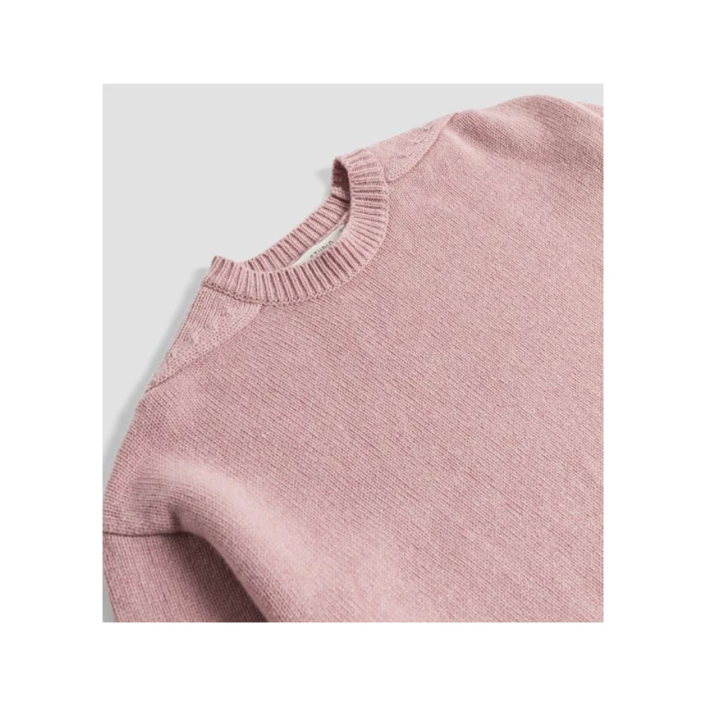 Studio Nicholson Blossom Pink Lambswool Crewneck Jumper Pink Dames