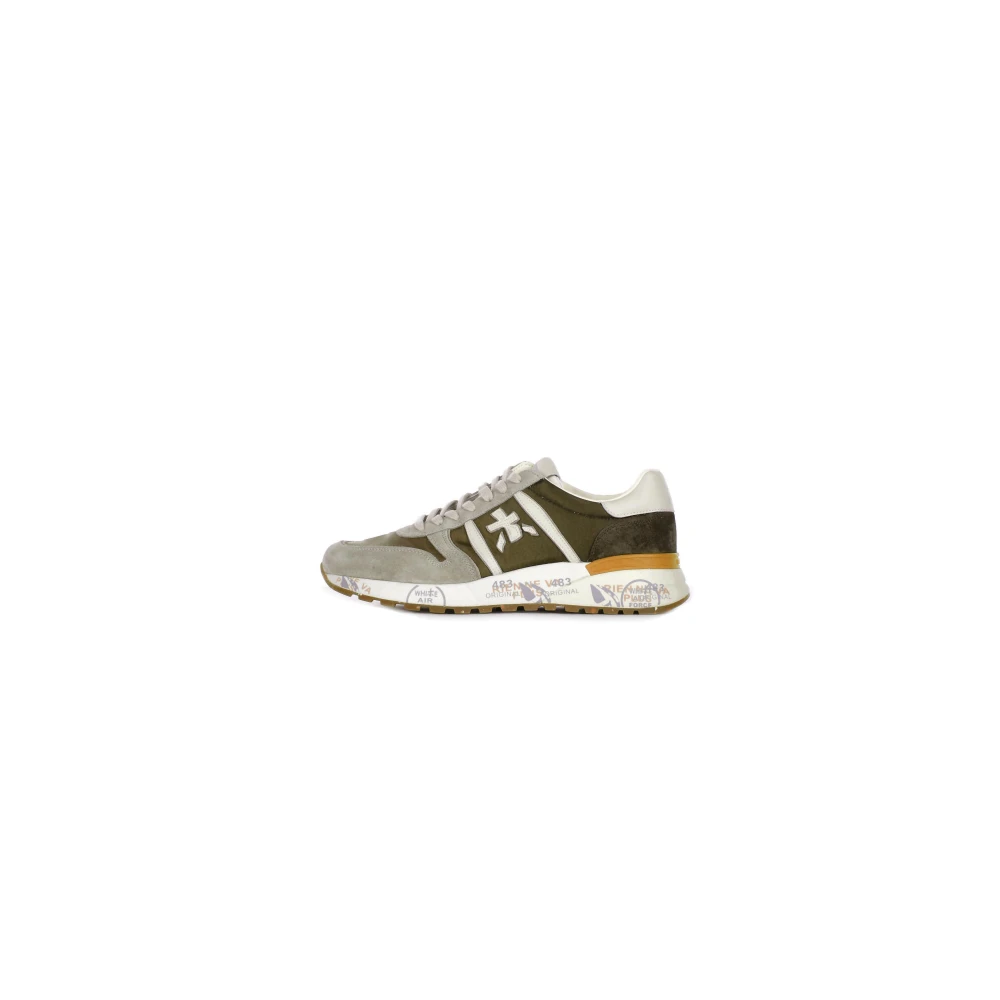 Premiata Logo Sneakers Suède Rubberen Zool Canvas Heren Schoenen Veelkleurig Multicolor