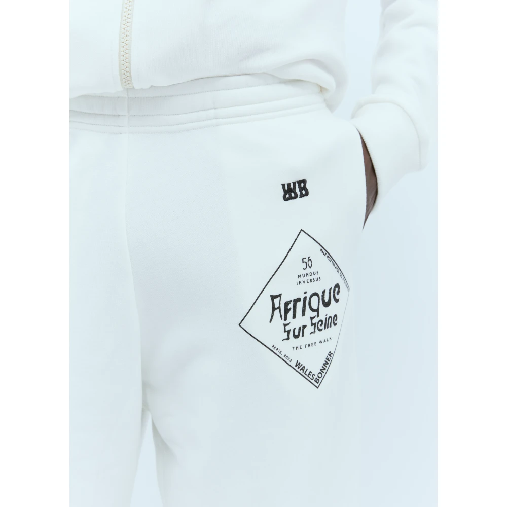 Wales Bonner Logo Print Trainingsbroek White Heren