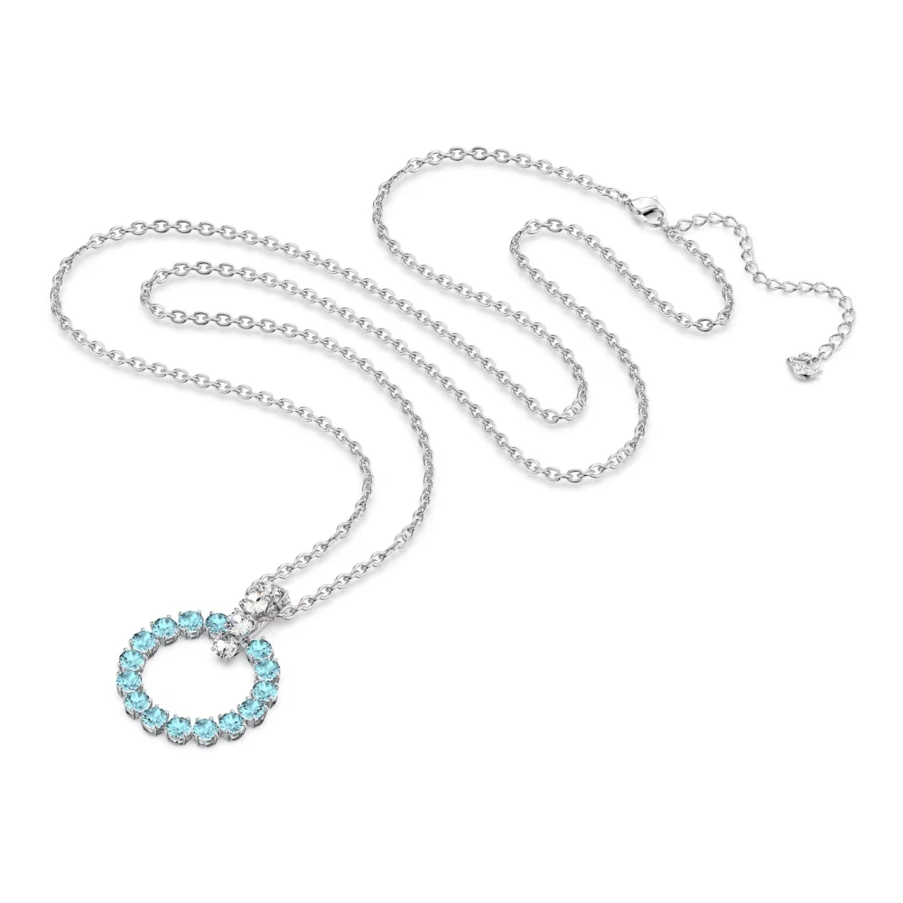 Swarovski Women's Gray Necklaces, One Size, Blue Crystal Pendant Necklace