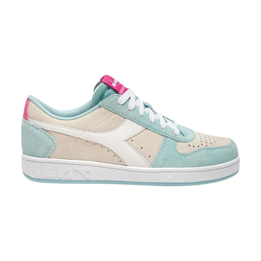 Diadora Women's Blue Suede Low Top Magic Basket