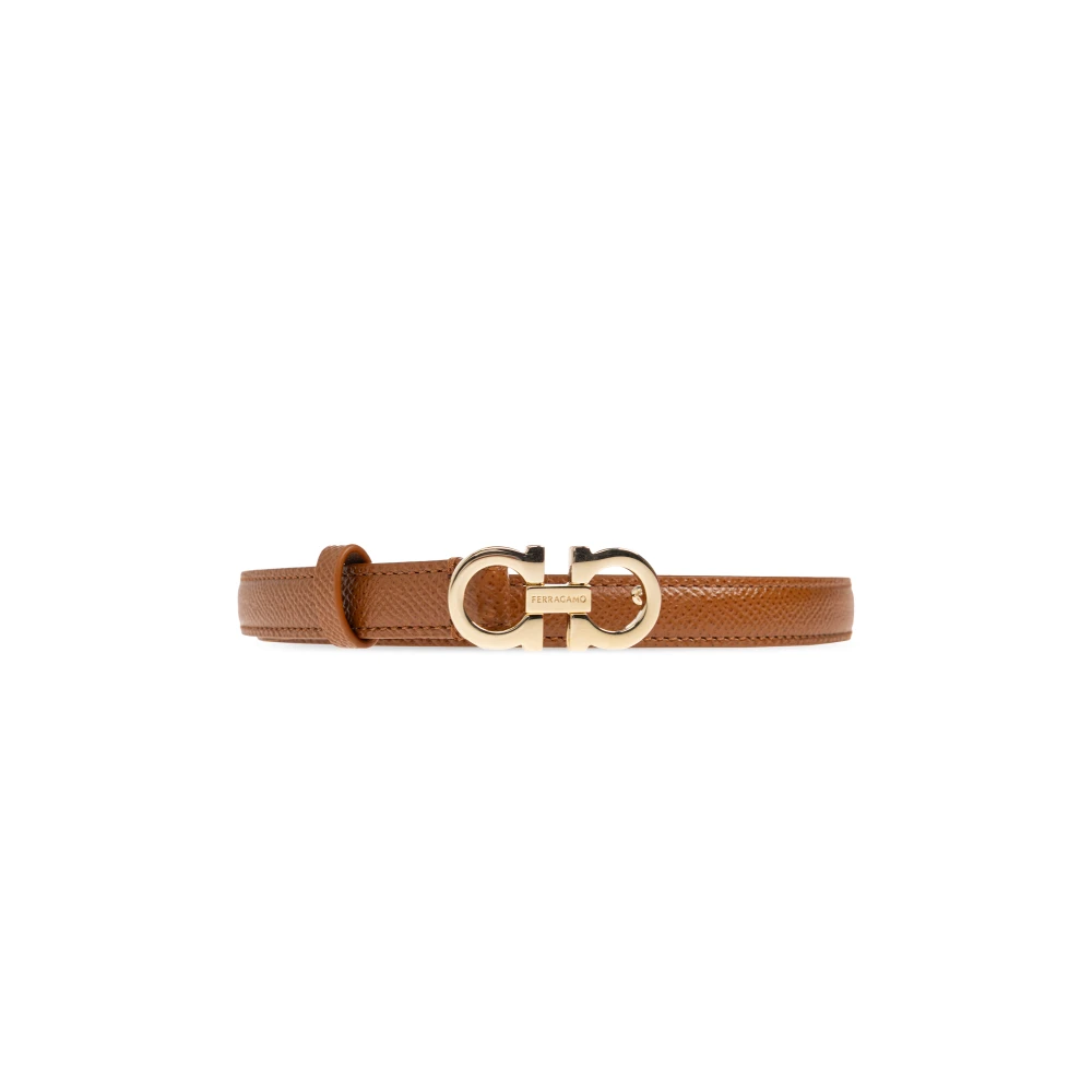 Ferragamo , Belts, Female, Brown, 95 Cm, Gancini Fixed Belt