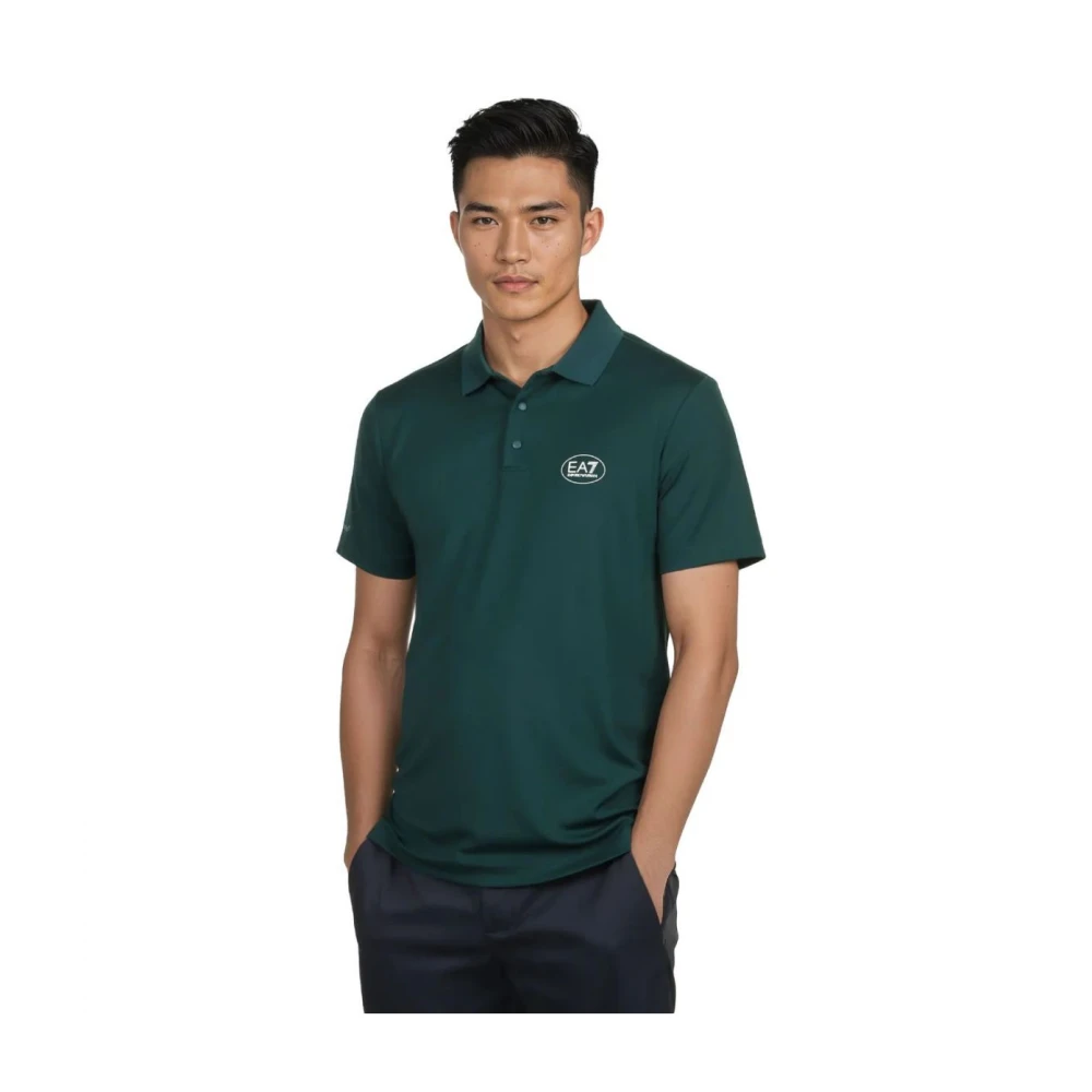 Emporio Armani Ea7 Mannelijk Groente Tops Heren, Groen, S, Polo Shirts