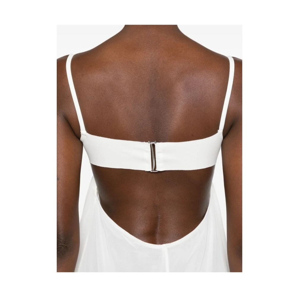 Jacquemus Witte Jurk met Vierkante Hals en Uitsnijding White Dames