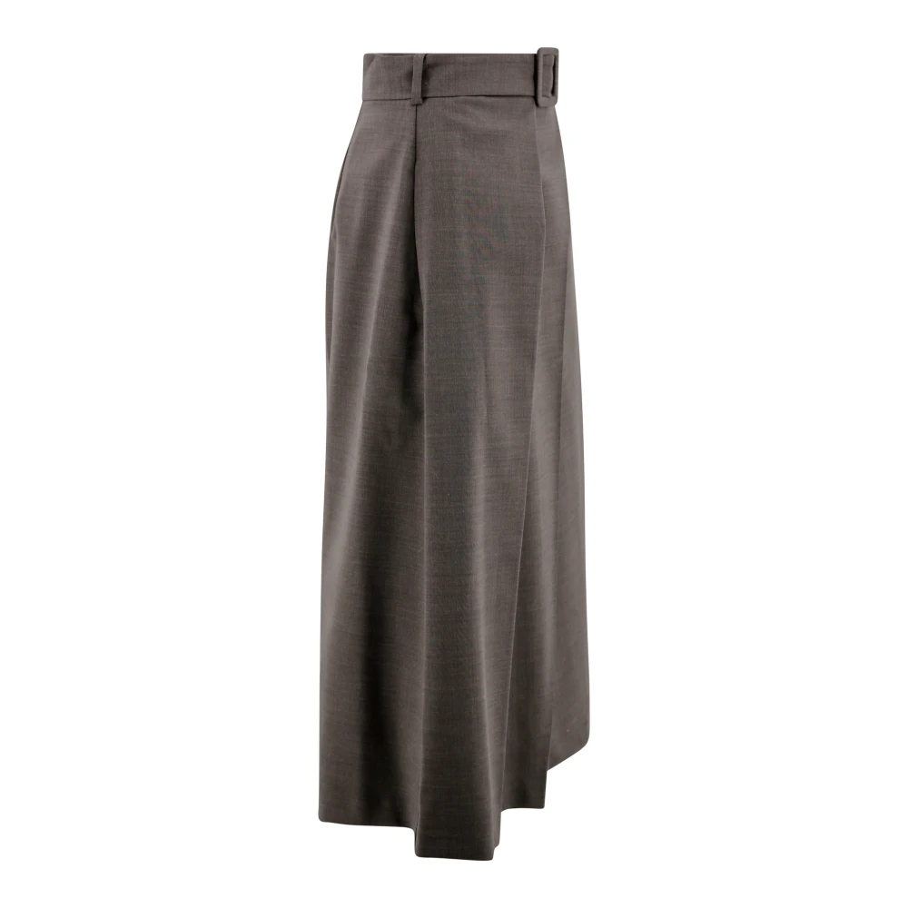 P.a.r.o.s.h. Bruine Wollen Mix Geplooide Rok Brown Dames