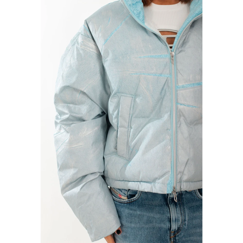 Diesel Metallic Pufferjas in 01 Gray Dames