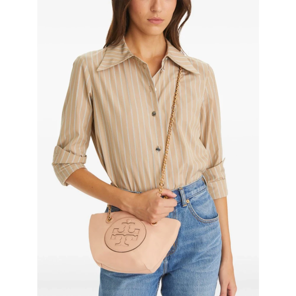 TORY BURCH Roze Nylon Schoudertas met Rits Pink Dames