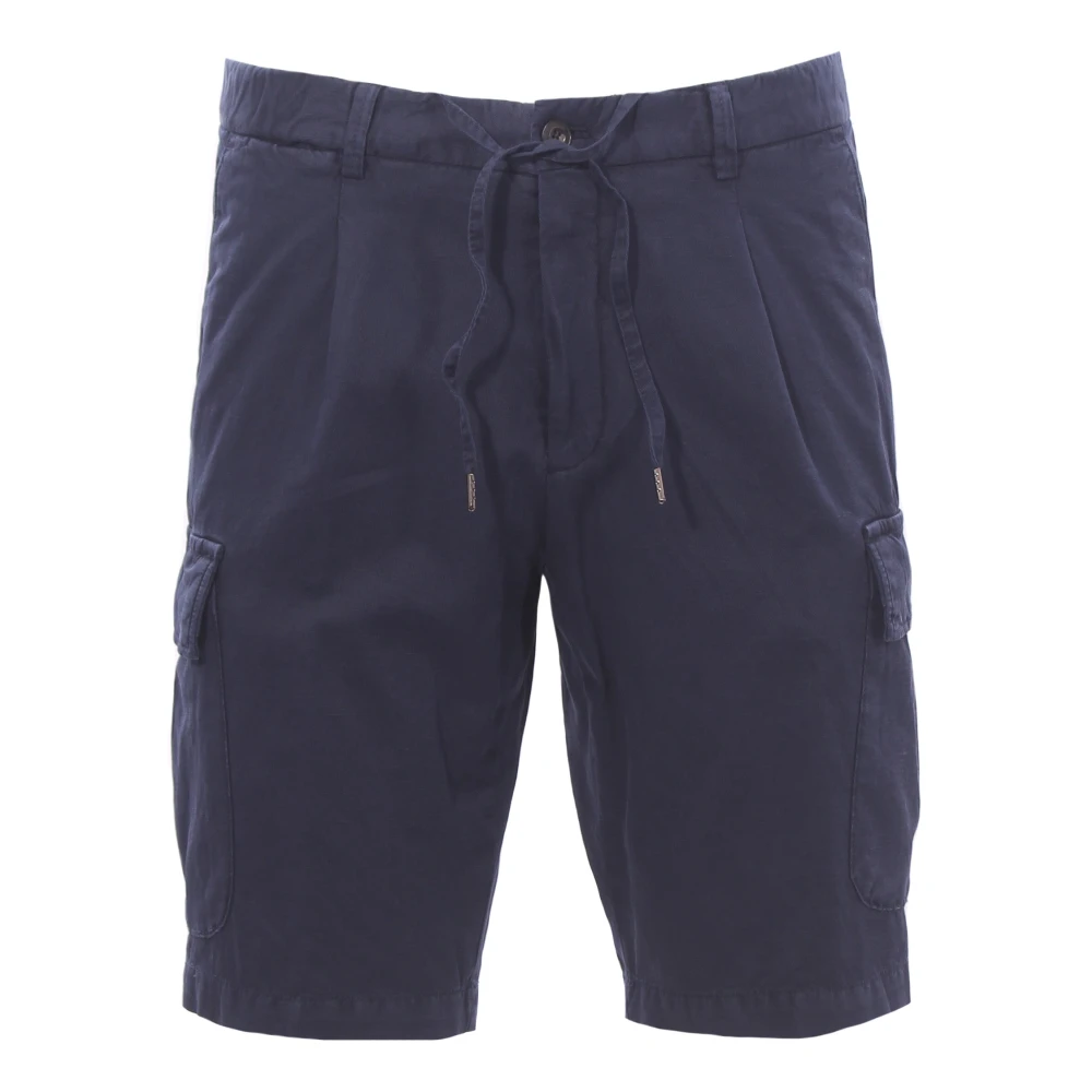 Briglia Blauwe Cargo Linnen Katoen Shorts Blue Heren