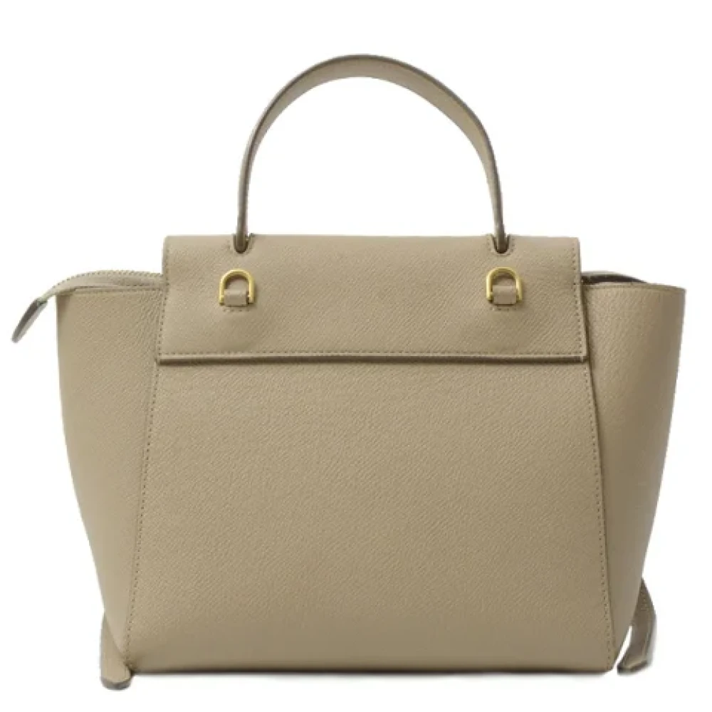 Celine Vintage Pre-owned Leather celine-bags Gray Dames
