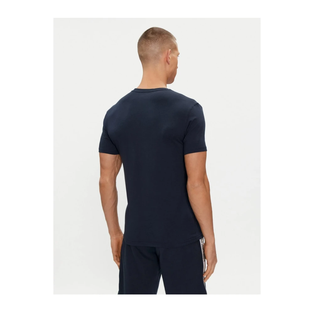 Emporio Armani Slim Fit Logo T-Shirt Blauw Blue Heren