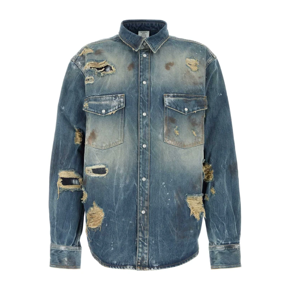 Vetements Stijlvolle Denim Overhemd Blue Heren