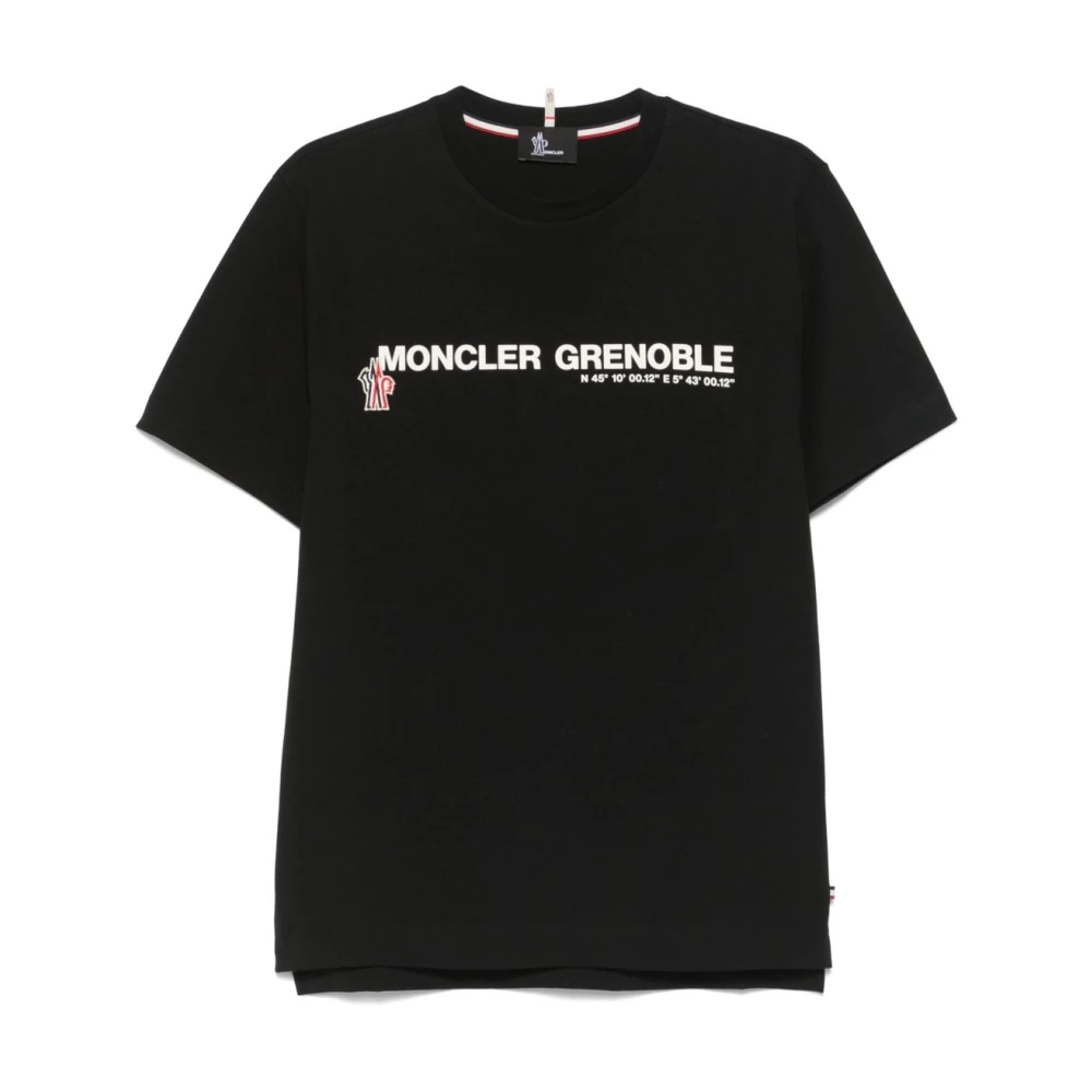 Moncler Men's Black T-Shirts, L, Logo Cotton T-Shirt