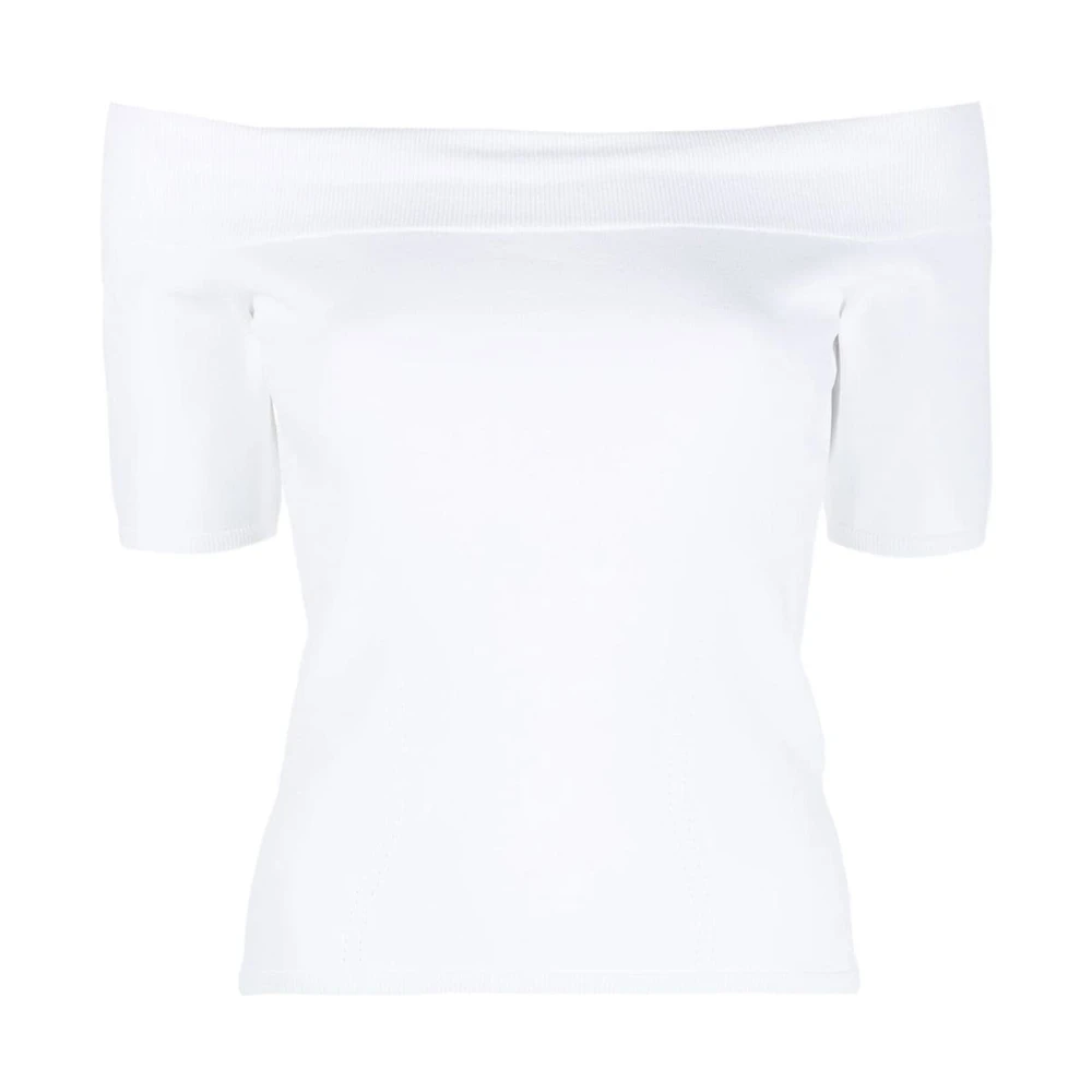 Alexander mcqueen Wit Off-Shoulder T-Shirt White Dames