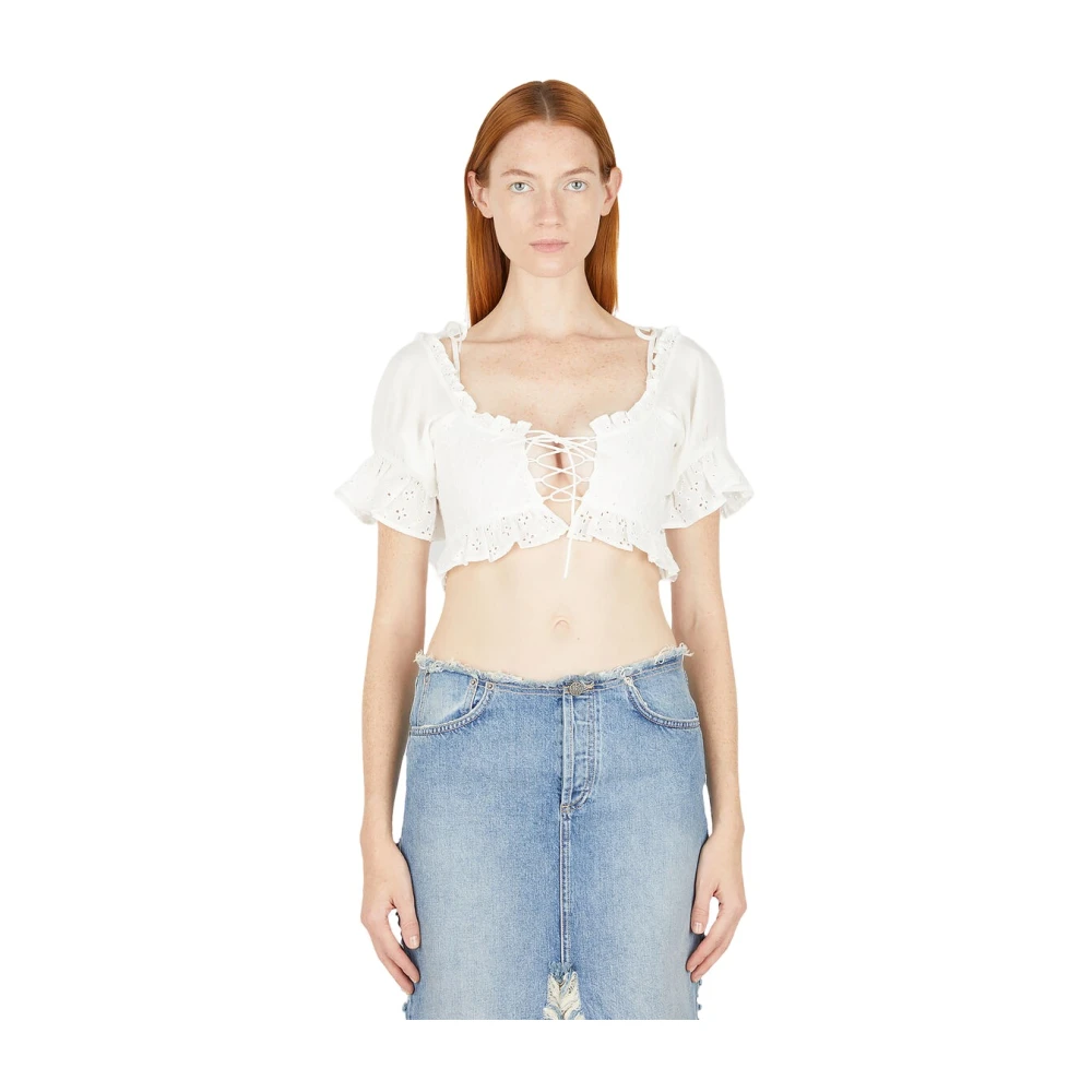 Guess Sangallo Top White Dames