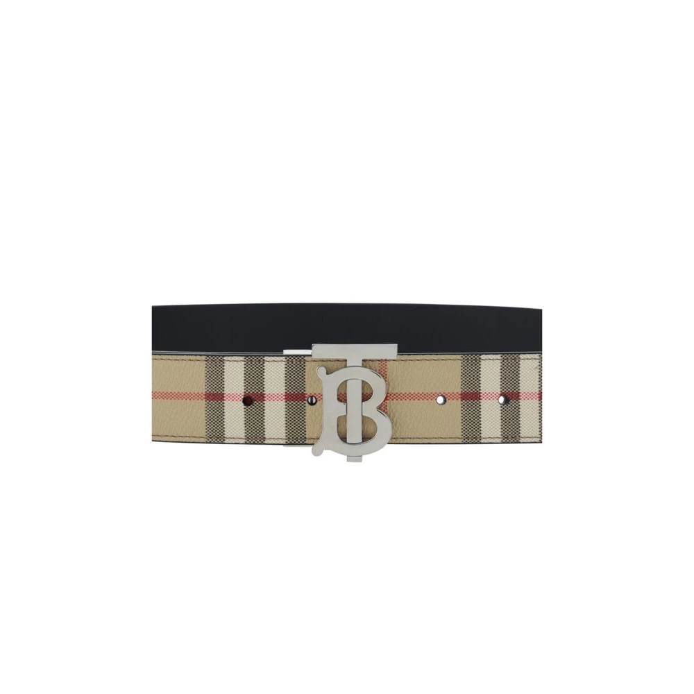 Burberry Iconic Check Reversible Riem met Gouden Gesp Multicolor Heren