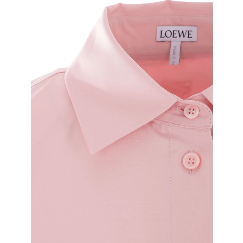 Loewe Roze oversized katoenen overhemd met Anagram borduurwerk Pink Dames