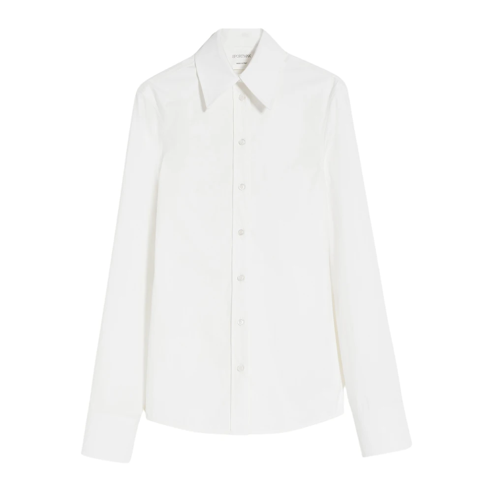 SPORTMAX Witte Katoenen Overhemd met Vrouwelijke Silhouet White Dames