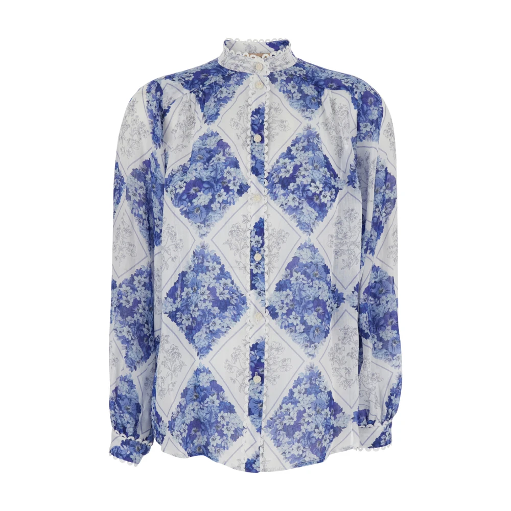 Twinset Women's Multicolor Blouses, L, High Neck Shirt