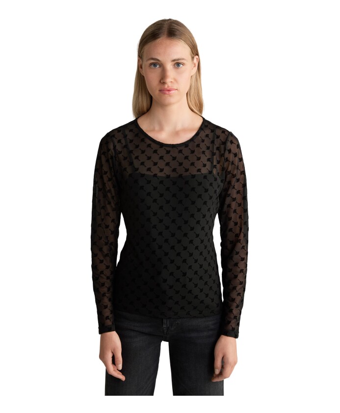 haut-noir-a-motif-de-fleurs-en-velours