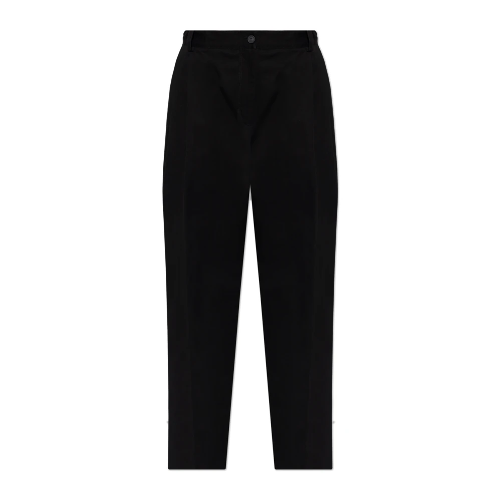 Maison Kitsuné Wijde geplooide broek Black Dames