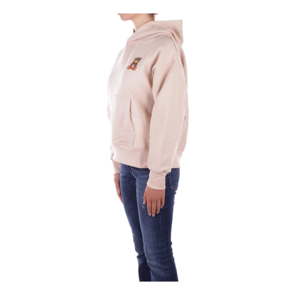 Barrow Zandkleurige Hoodie met Logo aan de Voorkant Beige Dames