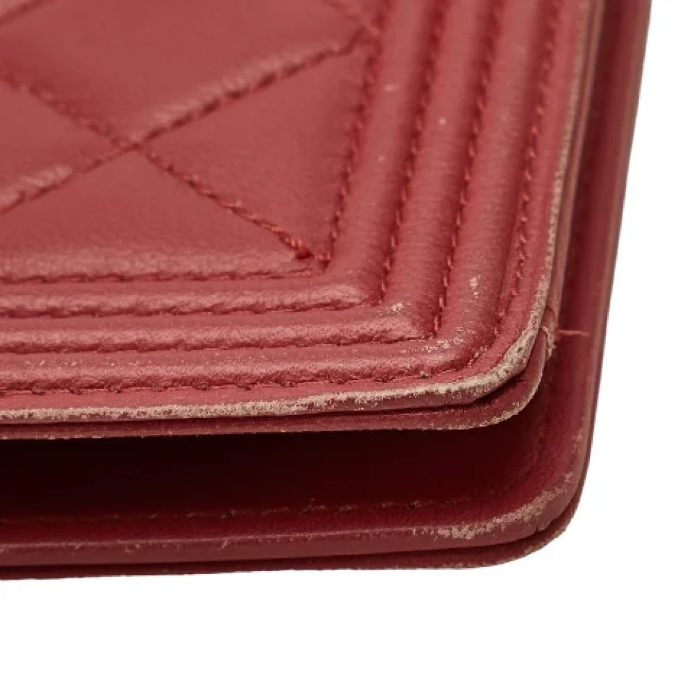 Chanel Vintage Pre-owned Leather wallets Red Dames