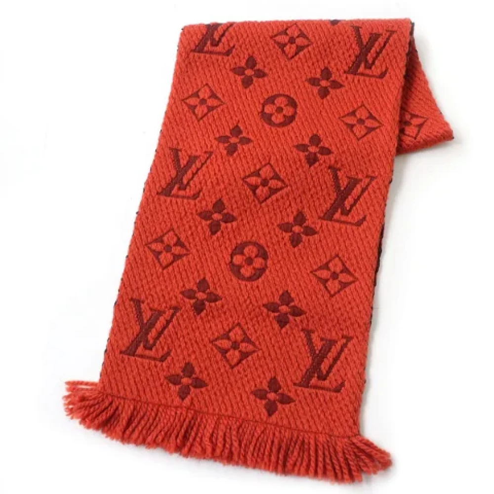 Louis Vuitton Vintage Pre-owned Wool scarves Orange Dames