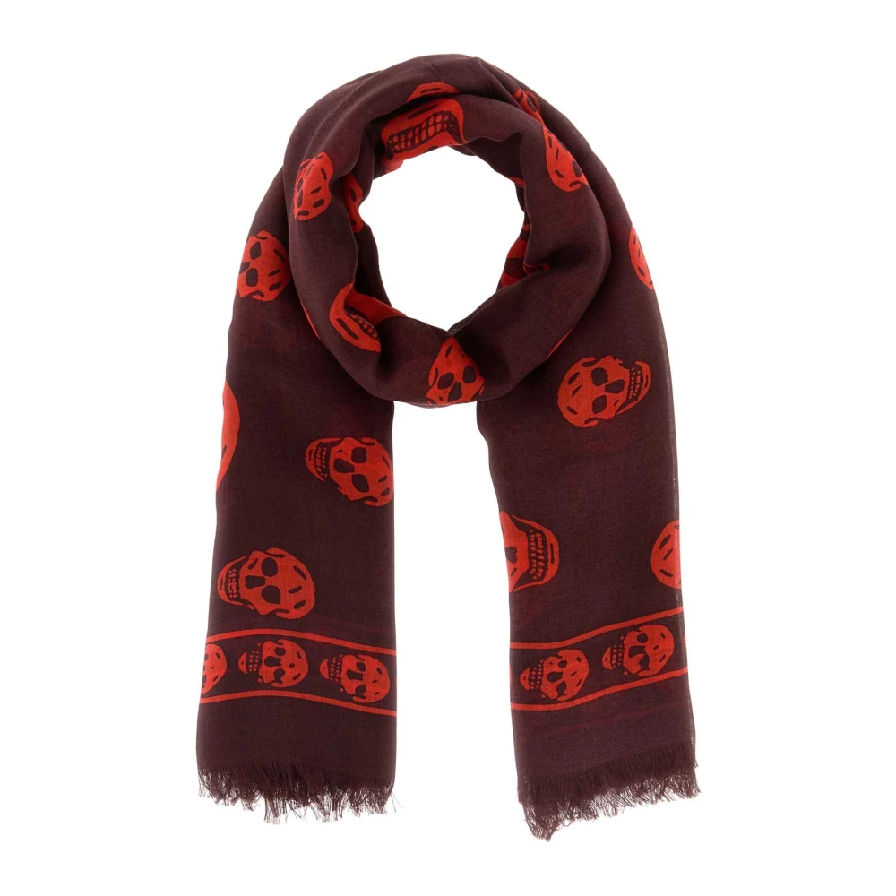 Alexander Mcqueen Men's Multicolor Scarves, One Size, Classic Skull Foulard