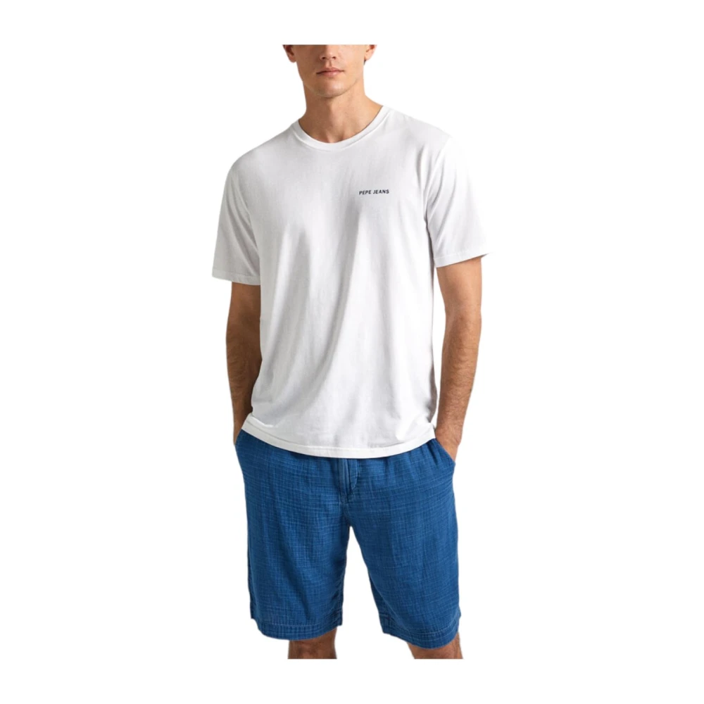Pepe Jeans Minimalistisch Nautisch Design T-shirt White Heren