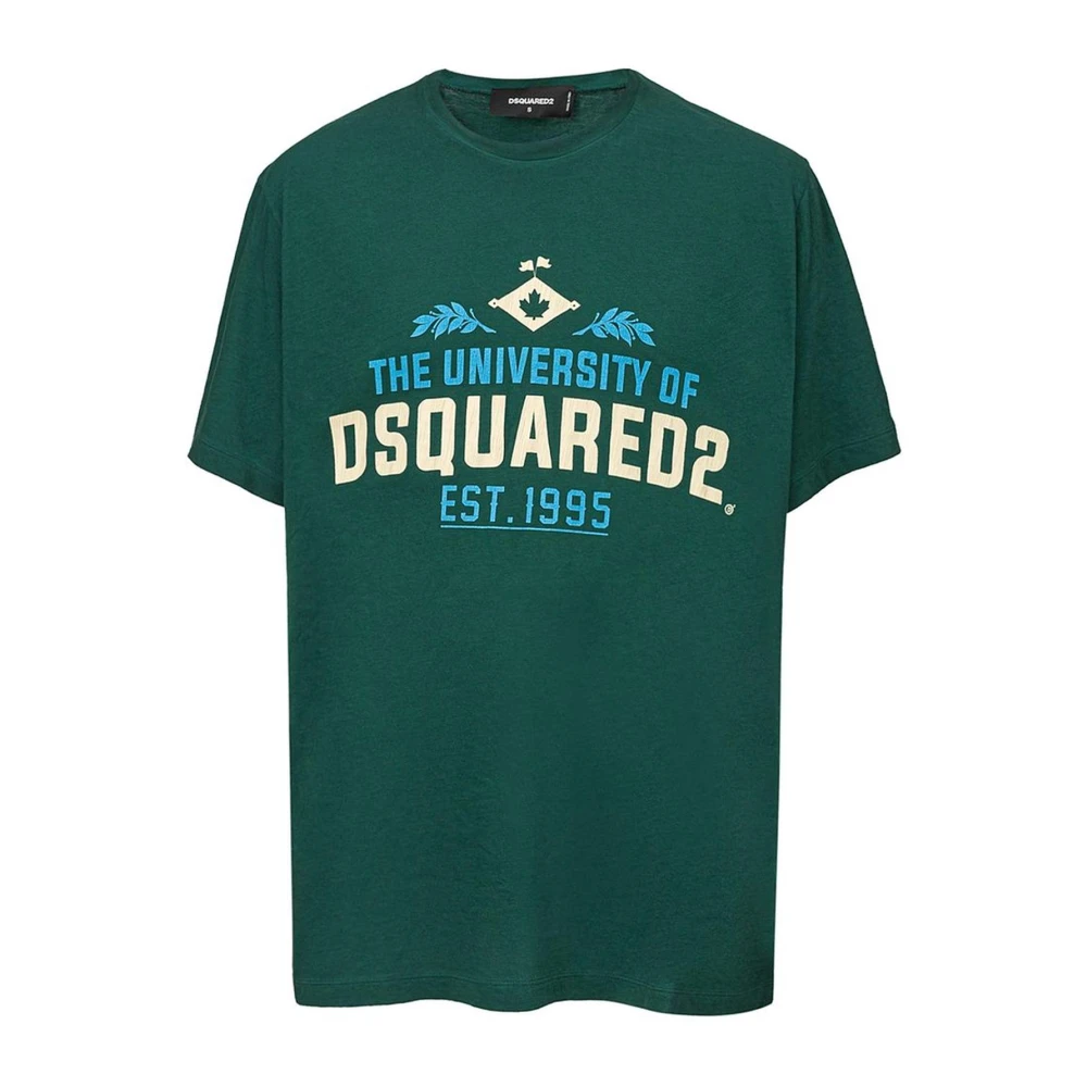 Dsquared2 Cotton T-Shirt - Male - T-Shirts - Green - S - Tops