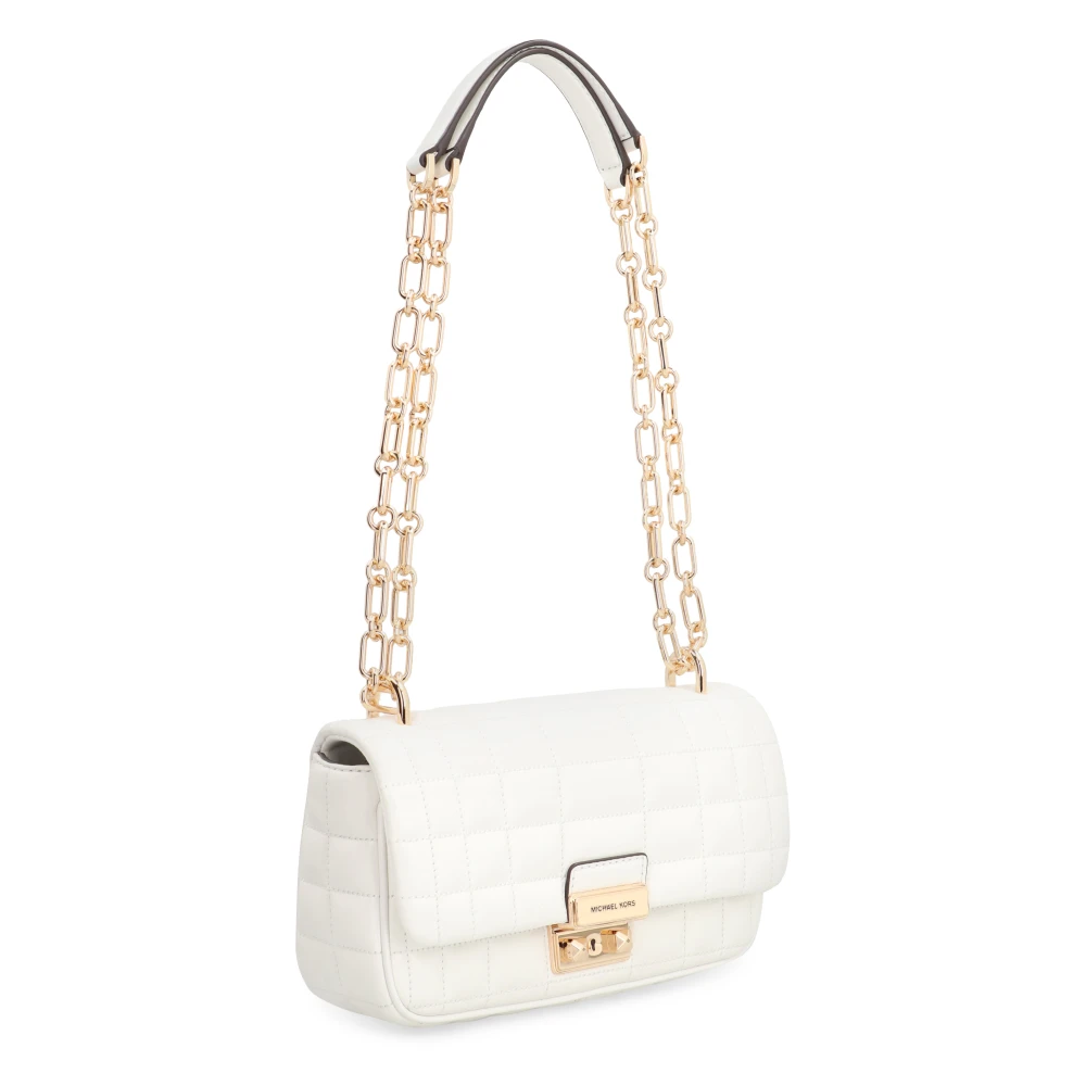 Michael Kors Gewatteerde leren schoudertas met ketting White Dames