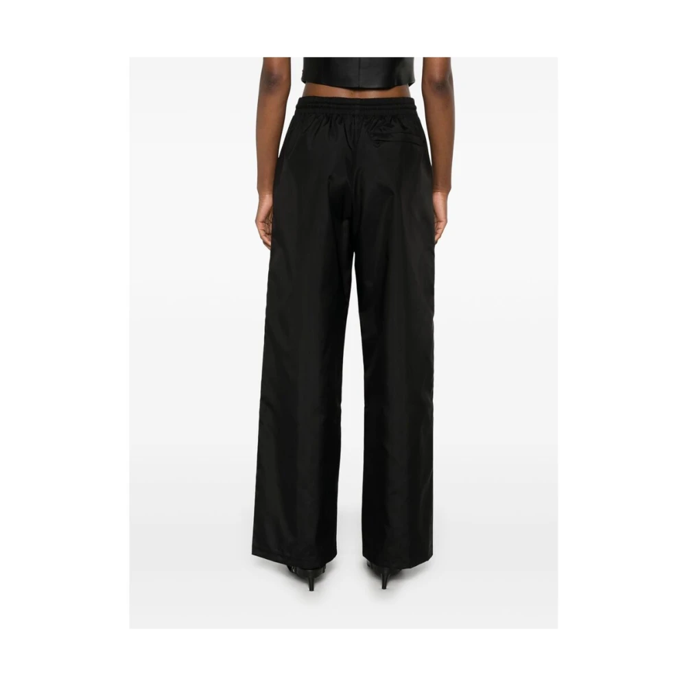 Wardrobe.nyc Zwarte Textuur Wijde Pijp Broek Black Dames